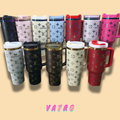 40oz Monogram Tumbler - Insulated Stainless Steel Travel Mug with Handle